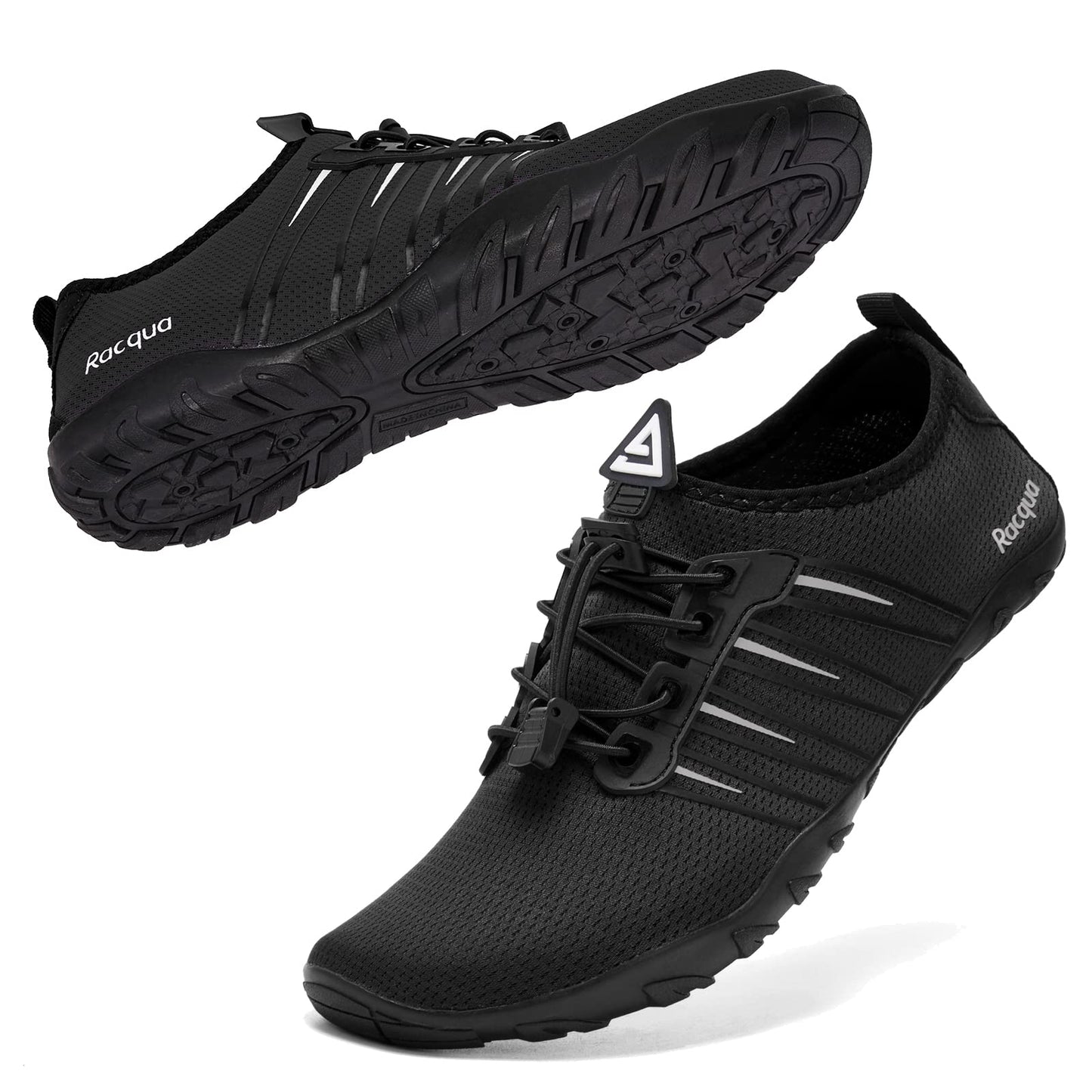 Racqua Pool Shoes Quick Dry Barefoot Water Aqua Sport Beach Swim Surf Diving for Men Women Black 9 Women/8 Men