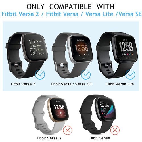 6 Pack Sport Bands Compatible with Fitbit Versa, Classic Soft Silicone Replacement Wristbands for Smart Watch Women Men (6 Pack A, Small)