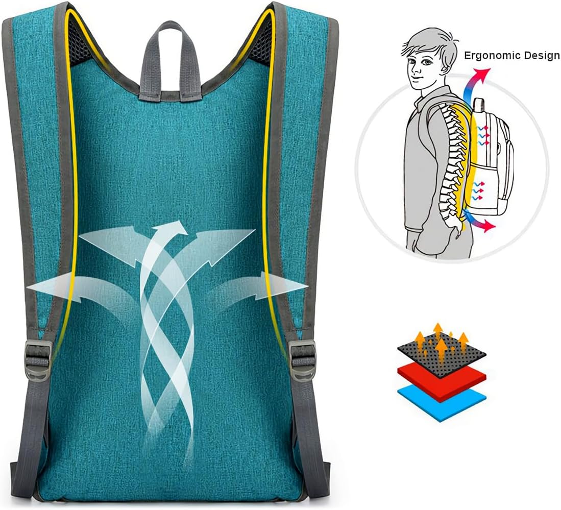 1PC Lightweight Foldable Travel Backpack for Men and Women, Blue