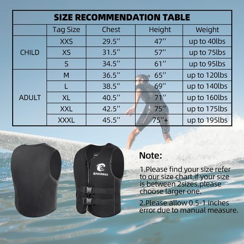huraty Kids Youth Swim Jacket, High Buoyancy Reflective Floating Vest Swimsuit with Adjustable Safety Straps, Outdoor Water Sports Vests for Boating, Kayaking, Surfing, Sailing, Black, S