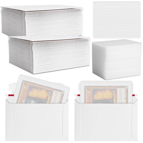 Faccito 200 Pcs Trading Card Shipping Set 4 x 6'' Trading Card Protector and Envelopes Bulk for Mailing, Additional Defend Supplies