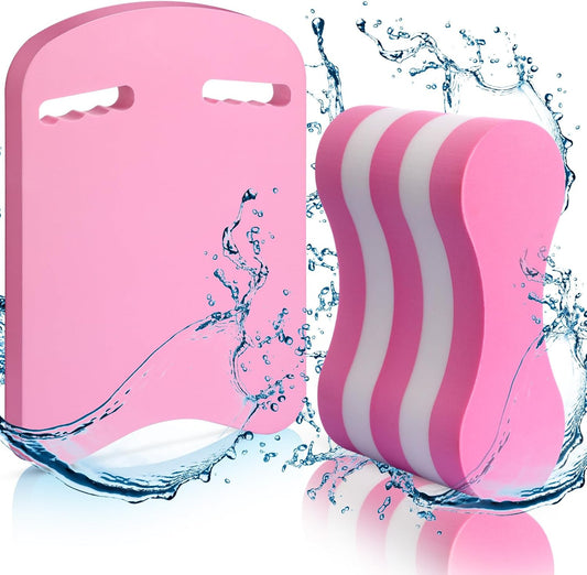 2 Pcs Swimming Kickboard Pull Buoy Set Training Aid Float Pull Buoy Leg Float Swimming Training Equipment Accessories for Hand Leg Adults Children Beginners Exercise Fitness