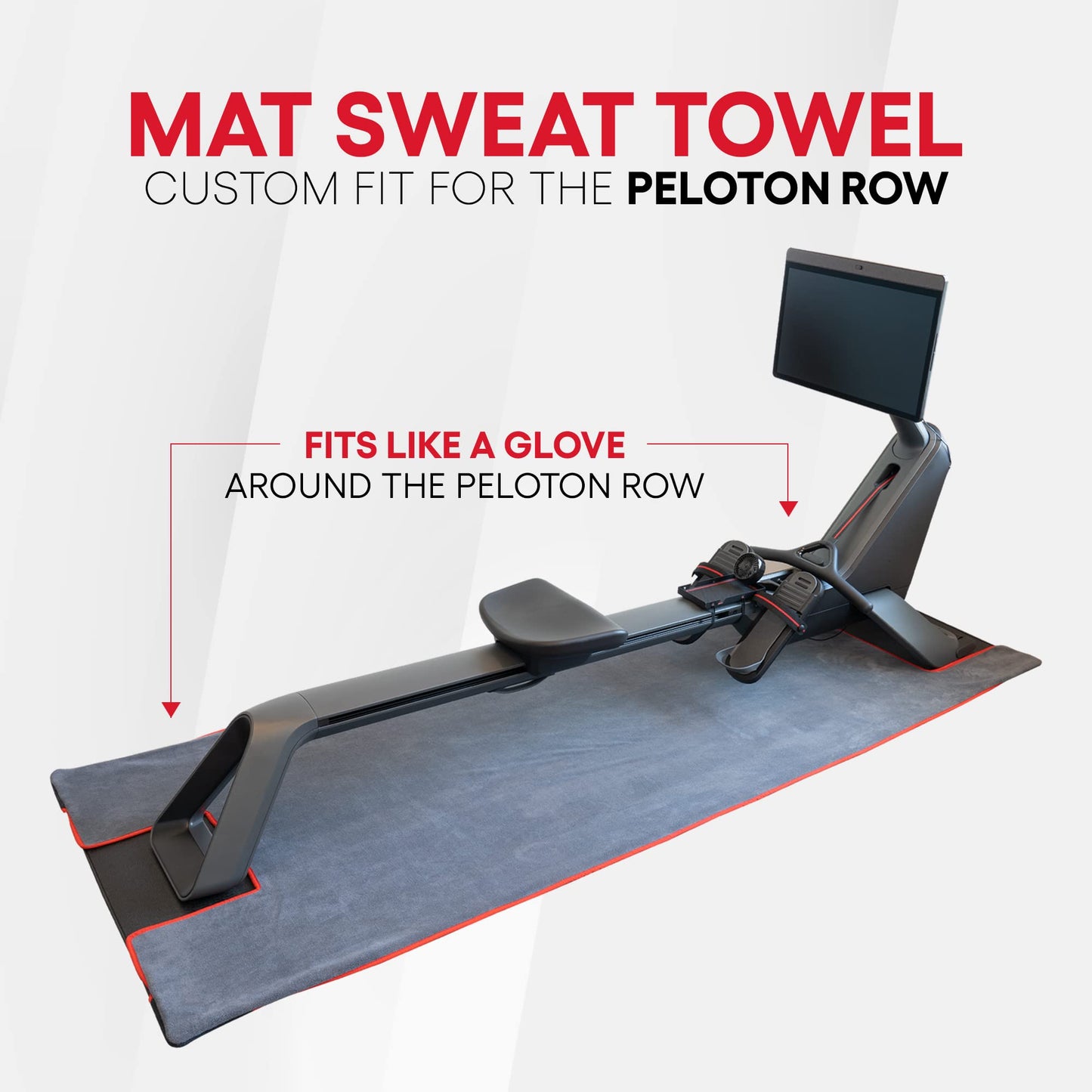 Mat Sweat Towel for Original Peloton Row and Cross Training Row+ - Custom Floor Mat for Peloton Rower - Accessories for Peloton - Keep Your Floor Clean of Sweat - Reversible Design