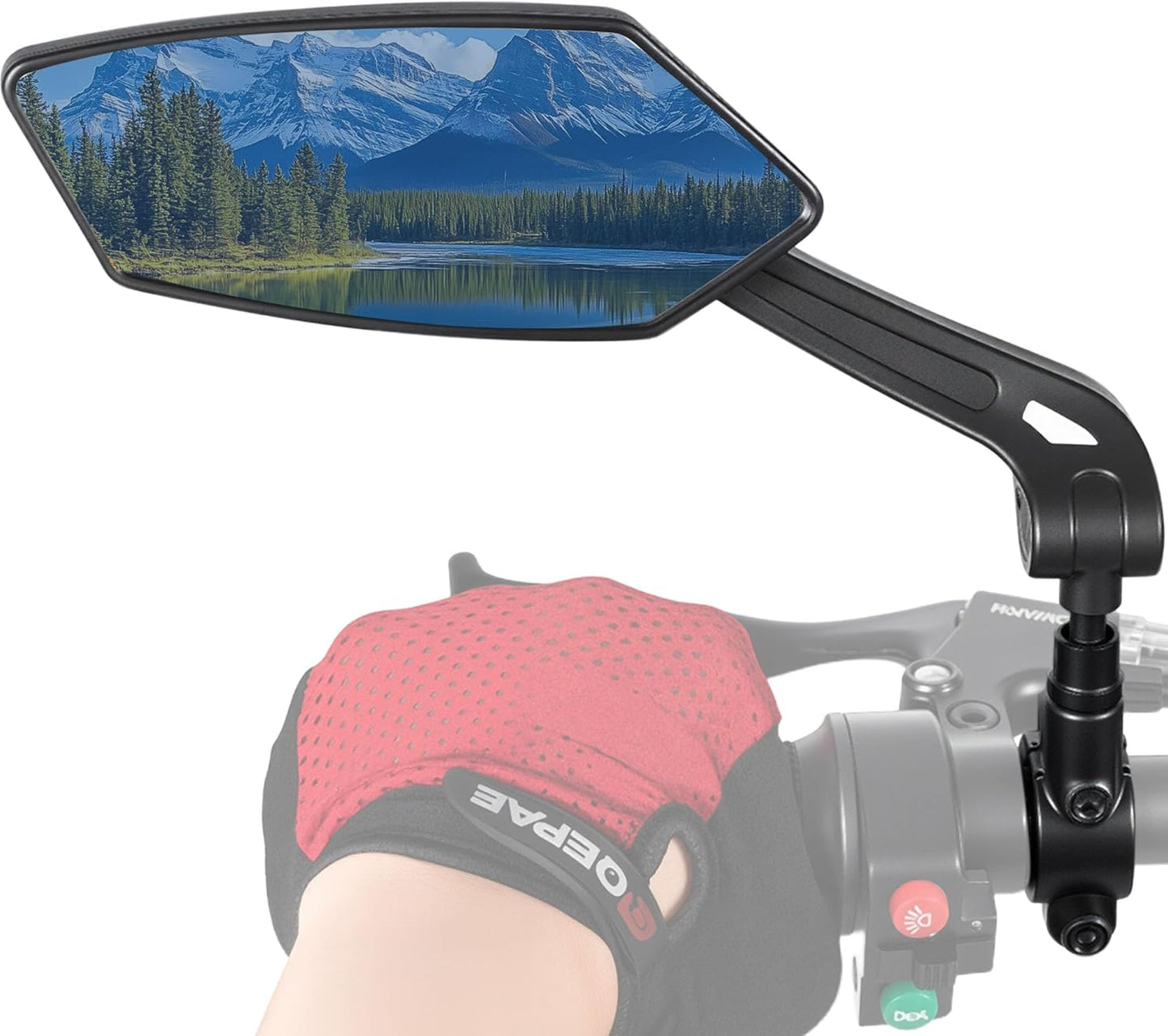 2pcs Bike Mirror Handlebar Mount 360° Adjustable, Wide Rear View Mirror Bicycle Mirrors for Handlebars with Scratch Resistant Glass, Bike Rear View Mirror for Scooter, Motorcycle, Bike Accessory