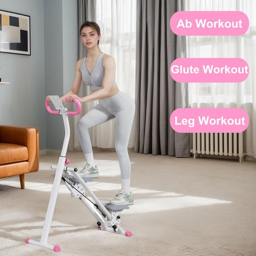Stair Stepper for Home - Upgrade Vertical Climber Workout Machine | Full-Body Cardio Workout Equipment | Adjustable Handles & Stable Frame (Pink)