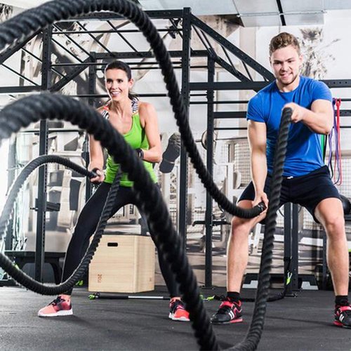 HayWHNKN 1.5''x50ft Battle Rope Heavy Battle Exercise Training Rope Dacron for Strength Training