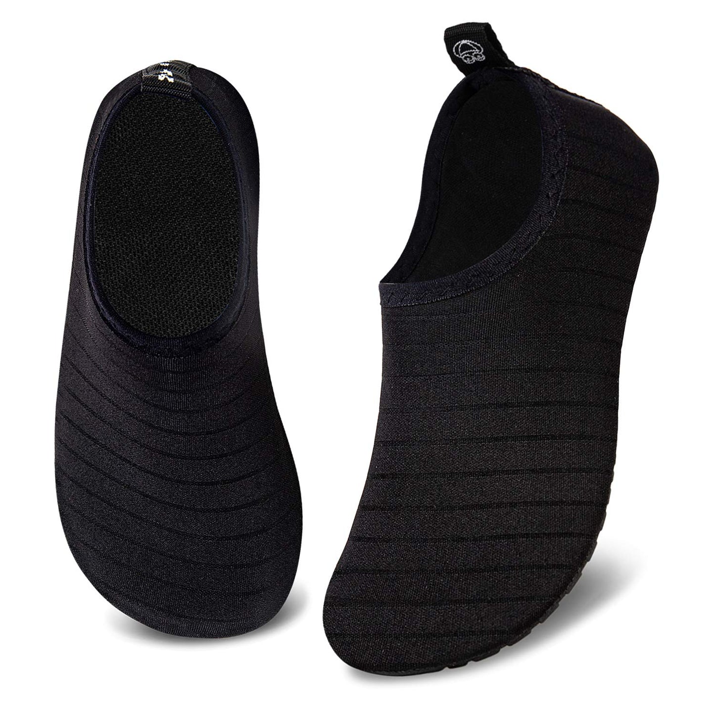 WateLves Kids Water Shoes Toddler Girls Boys Barefoot Non-Slip Quick Dry Aqua Socks for Beach Swim Walking (Striped Black, 34/35)