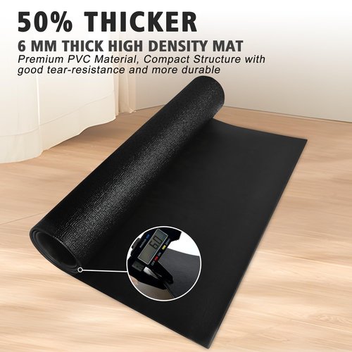 Peloton Bike Mat | 6mm, 30" x 72" Exercise Bike Mat/Treadmill Mat for Hardwood Floors or Carpet, Non-Slip Sweat-Proof Exercise Equipment Mat for Bike Trainer/Stationary Spin Bike/Indoor Cycling