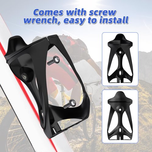 CITOOTY Bike Water Bottle Holder - 2 Pcs Ultralight Bicycle Cup Holder Cage with Screws Tool, Universal Resin Cycling Bottle Rack Brackets for Road MTB Mountain Bike, Fits for 2.75-3.94" Diameter Cup