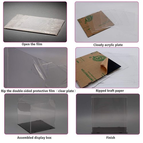 Evron Display Case for Collectibles Assemble Clear Acrylic Box Alternative Glass Case for Display Action Figures Home Storage & Organizing Toys (5.5x5.5x9.5 inch; 14x14x24 cm)