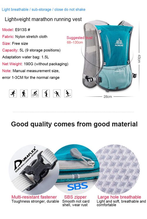 Win.Deeper 5L Lightweight Running Backpack Outdoor Sports Trail Racing Marathon Hiking Fitness Bag Hydration Vest Pack (Black + 500ML Water Bottle)