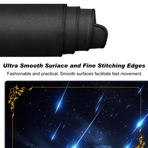 DEGDFSGR for MTG Playmat with Zones 24 x 14 inches for TCG Playmats Non-Slip Rubber Base Commander Play Mat for Magic The Gathering Playmat Iorcana Trading Card Game, Blue Sky Meteor Streaks