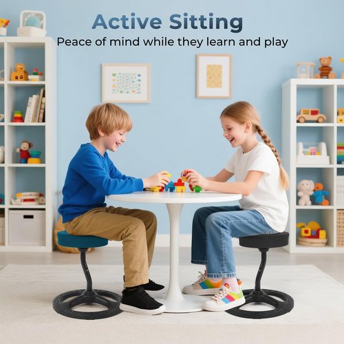 Upaloop Fitness Seat, ADHD Chair Stool for Stability, Balance, Yoga, Office, School, Wellness, Active Sitting with Non-Slip Base and Washable Seat Cover