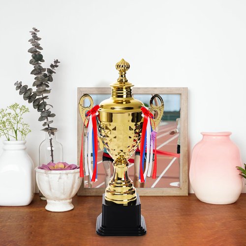 Fasmov Large Trophy Cup for Custom Trophy Keepsake, Gold Award for Sports, Tournaments, Competitions, 14.5 inches