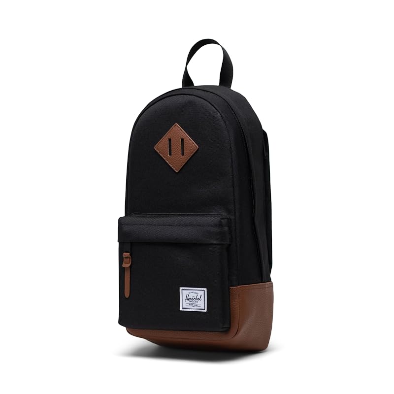 Heritage Shoulder Bag 8L - Black/Tan by Herschel Supply Co. Variation of THIS listing