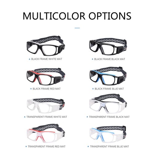 SooGree Sport Goggles Basketball Soccer Football Protective Eyewear Safety Goggles Adult Racquetball Goggles Lens Replaceable（Black frame blue pad）