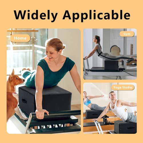 Wintogo Pilates Sitting Box for Reformer , 26 x 15 x 10 inch Professional Pilates Equipment Accessory for Home Gym & Studio, Strength & Balance Training, Stretching Exercises