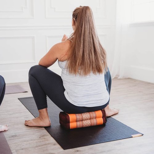 Zafuko Yoga & Meditation Cushion - Deep Sea Blue - Organic Water-Resistant Kapok Filling, Meditation Cushion, Soft Yoga Prop