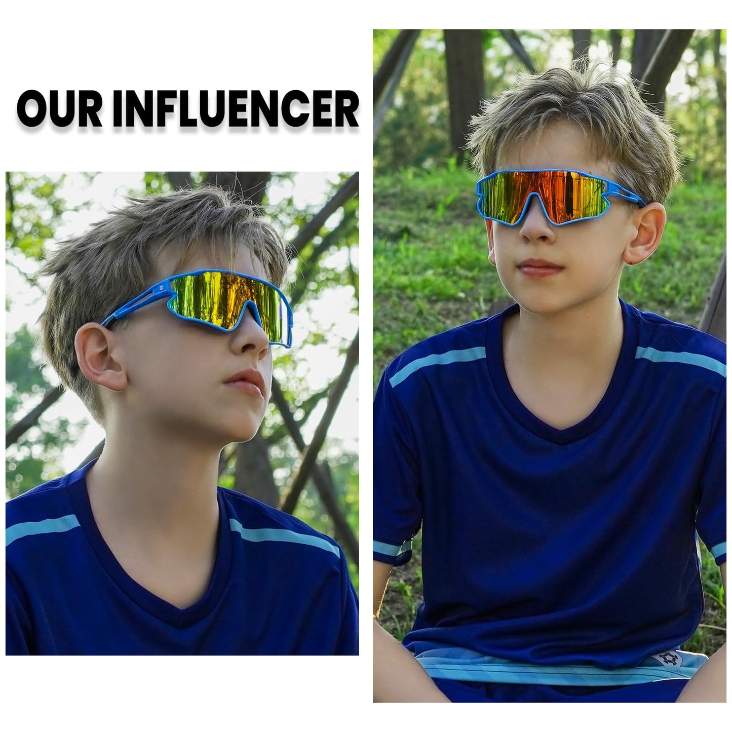 DUCO Kids Youth Baseball Sunglasses for Boys Girls Age 8-16 Polarized UV400 Protection Sports Cycling Glasses DK268