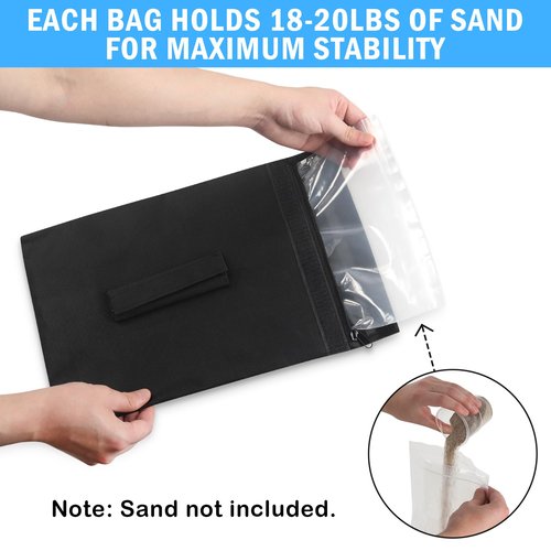 4PCS Sports Net Sandbags, All Sport Sandbags, Weighted Anchors for Baseball Nets, Soccer Goals, Golf Nets, Football Nets, Hockey Nets and More, Black