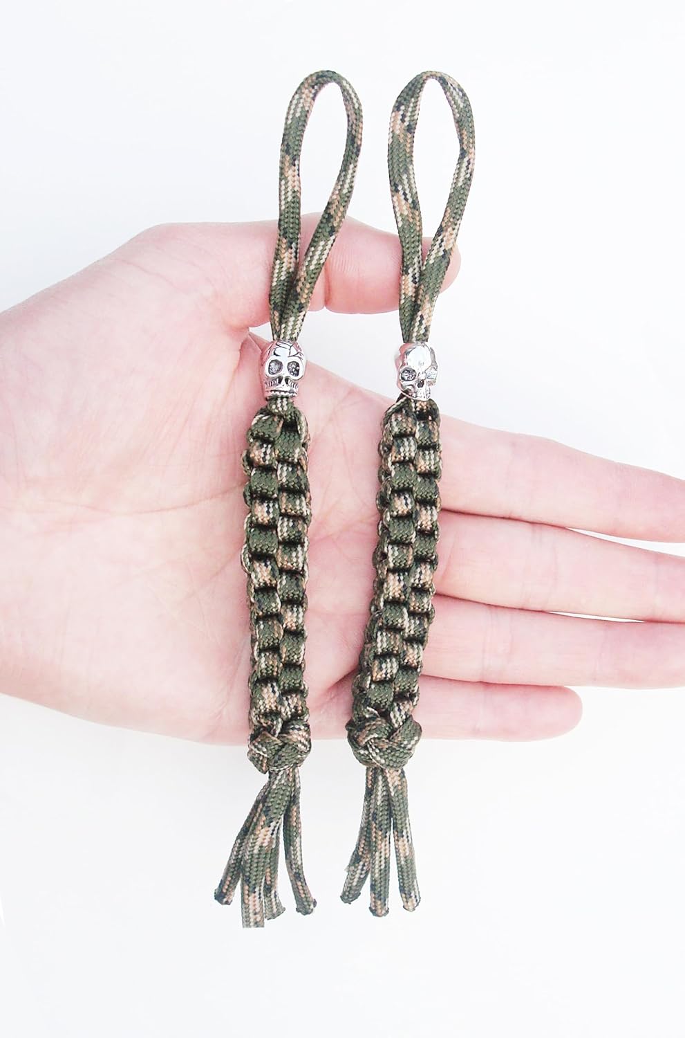 2 pcs Paracord Braided Knife Lanyards with Beads,EDC Tactical Lanyard for Knife,Replacement Line for Outdoor Survival, Camping Cord