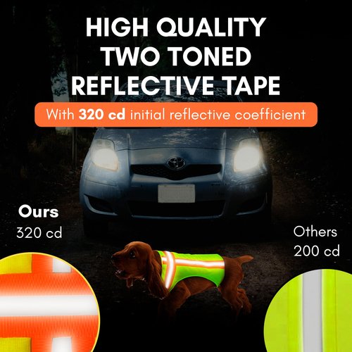 Buddy Glow Reflective Dog Vest: Hi-Visibility Safety Gear for Outdoors. Safeguard Your Dog with Easy to wear Adjustable Reflective Vest (Small)