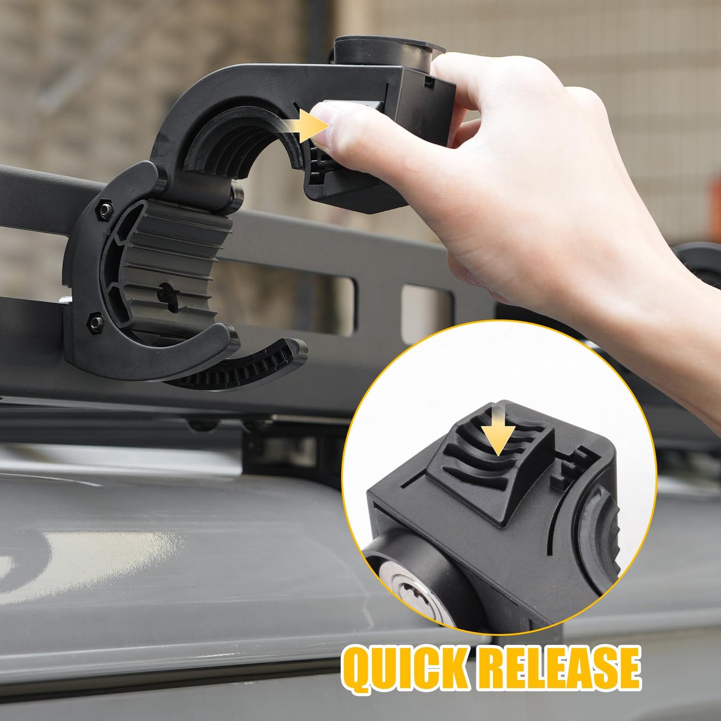 2 Pack Quick Release Shovel Holder with Lock for 0.79''-1.79'' Diameter Tool Handles,Rubber Clamp Mounting Bracket Compatible with Trucks UTV ATV Offroad SUV