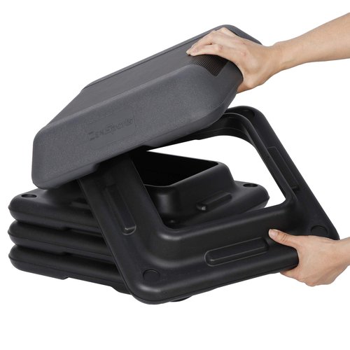 ZENY 16" x 16" High Aerobic Step Aerobics Stepper Platform with 4 Risers, Exercise Workout Stepper, Home Gym Equipment, Fitness Step Platform, Adjustable Aerobic Stepper