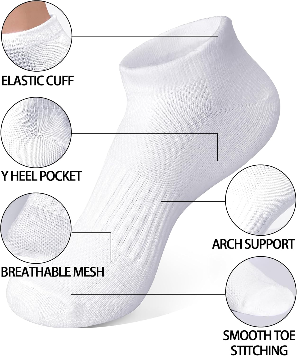 10 Pairs Kids Socks for Boys Girls Ankle Athletic Low Cut Socks Half Cushioned Crew Cotton No Show Running Sock