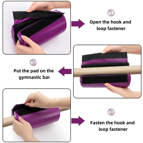 Covzoe Gymnastics Bar Pad, Protective Foam Mat Sleeve for Uneven Bars, Parallel Bars, Horizontal Bar, Ballet Bar, Gymnast Gift, Purple