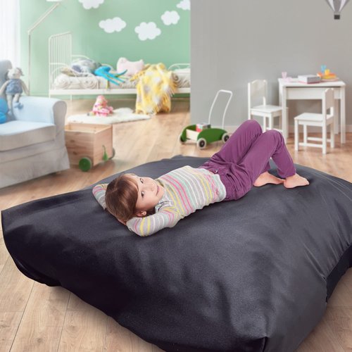 FoamTouch Black Crash Pad with Foam Blocks for Kids and Adults - Therapeutic Sensory Pad with Water Resistance Cover - 60" x 60"