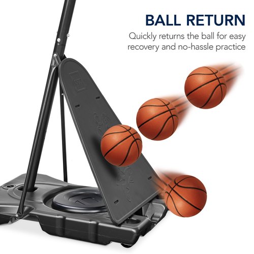 Best Choice Products 4.4-10ft Adjustable Regulation Basketball Hoop, Portable Goal w/Shatterproof Backboard, Ball Return, Base Gel - White