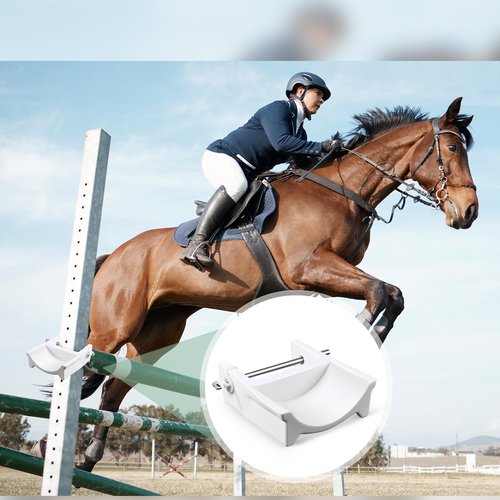 Abbylike 4 Pairs (8 Pieces) Jump Cups Plastic Horse Jump Cups with Pin Fits Standards Uprights Lightweight Durable for Hobby Horse Jumper Equestrian Activities