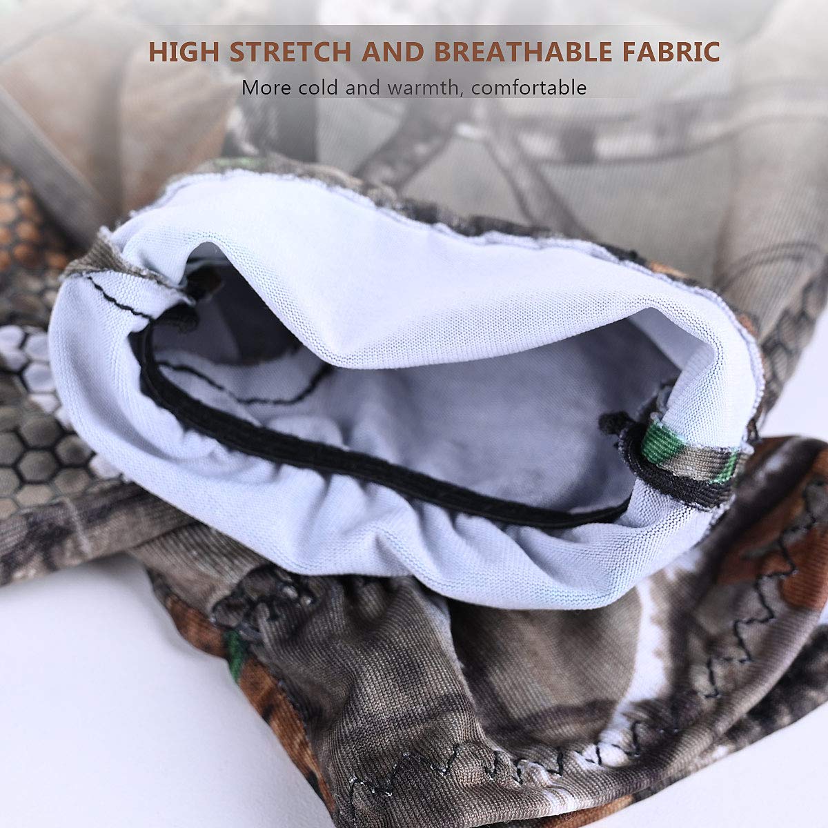 EAmber Camouflage Hunting Gloves Fingerless Gloves Pro Anti-Slip Sun Protection Lightweight Fishing Archery Accessories Hunting Outdoors (M)