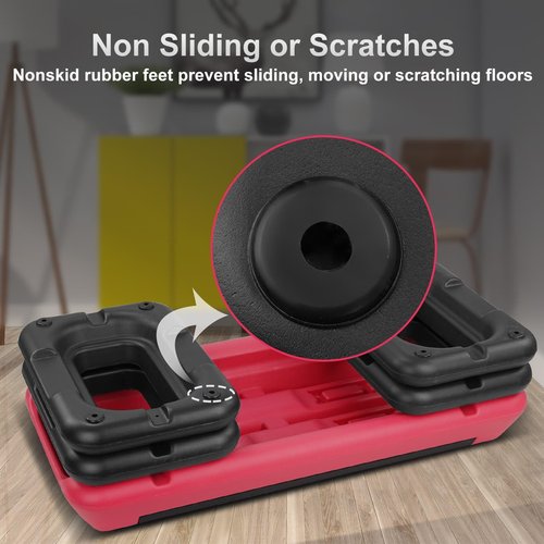 ZeHuoGe The Aerobic Step Platform with 4 Risers Adjustable, Health Club Steppers for Exercise with Adjustable Hight, Stair Stepper for Exercise & Home Gym (Red)