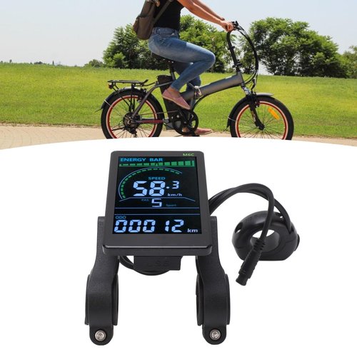 Electric Scooter Bike LCD Display,6Pin Cable Headlight Connector, M6C Electric Bicycle LCD Display Meter LCD Electric Display Control Panel for Electric Scooter Bike, for 24V 36V