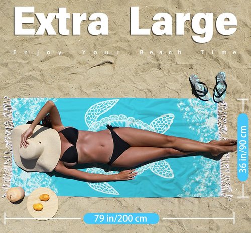 Widdonen 2 Pack Turkish Beach Towel Quick Dry Absorbent Cotton Lightweight Thin Bathroom Bath Pool Swim Towels Extra Large Oversized Sand Free Beach Accessories Essentials Stuff Cloud Adults Gift
