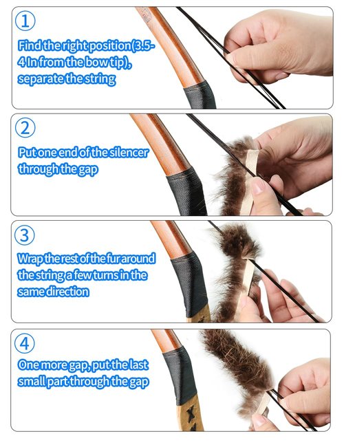 longbowmaker Archery String Silencer Recurve Bow Dampener Bow Stabilizer Beaver Balls Bowstring Silencer