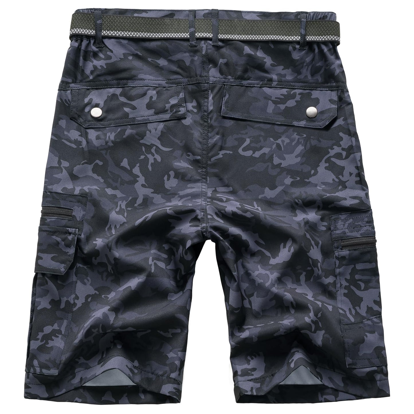Jessie Kidden Mens Outdoor Casual Expandable Waist Lightweight Water Resistant Quick Dry Fishing Hiking Shorts (6222 Black Camo 29)