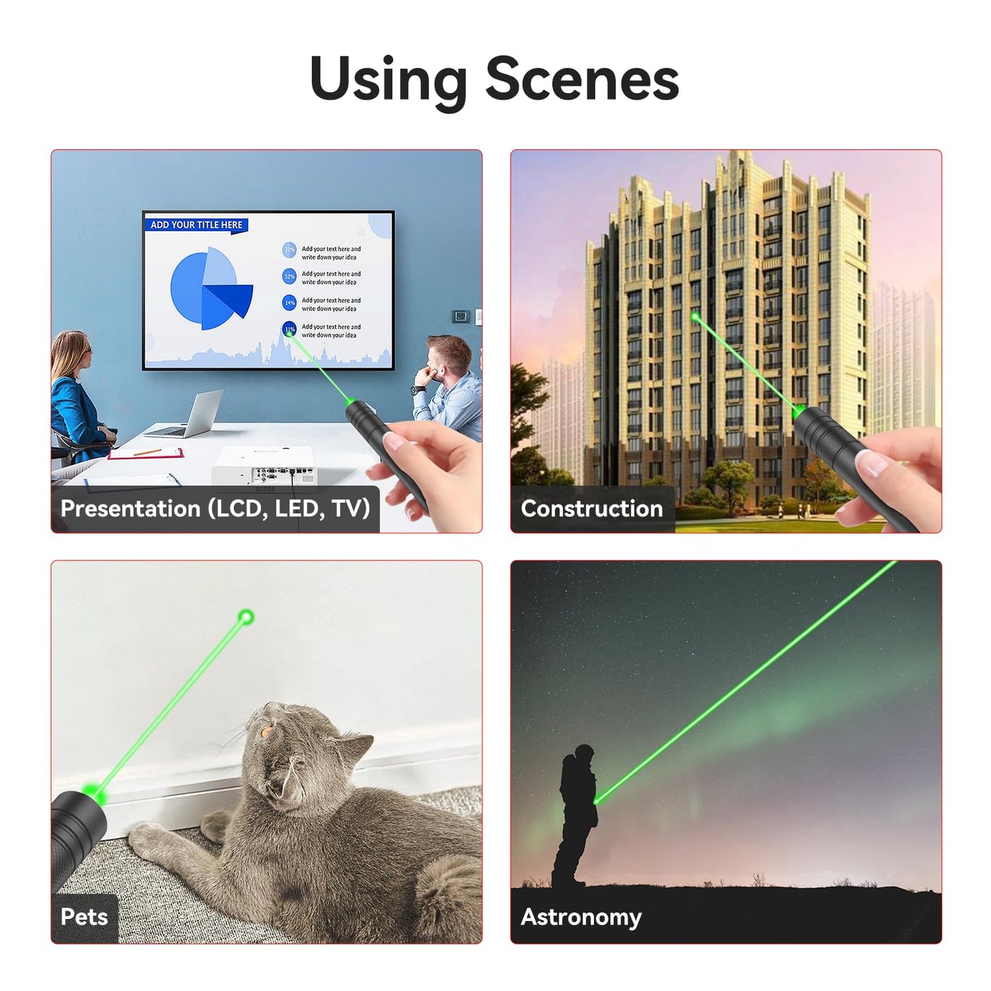 MIPREZT [Professional] Rechargeable Green Laser Pointer High Power Green Beam Laser Light Long Distance Range for TV/LED/LCD Screens Tactical Flashlights Presentation Office/Outdoors/Astronomic [001]