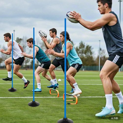 Nbguigdstr 6 Pcs 5FT Adjustable Agility Training Poles for Soccer,Basketball, Football, Horse,Dog-Speed and Agility Training Equipment Sports Training Poles with Rubber Bases and Bag（Blue）