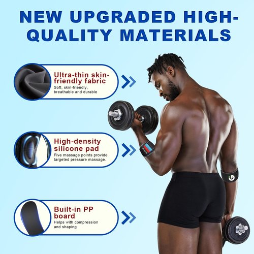 Gviipk Upgraded Tennis Elbow Brace for Men Women, Adjustable Golfers Elbow Support Strap Band for Tendonitis, Forearm Brace with Pressure Warning Design, Compression Pad for Forearm Tendon Pain Relief