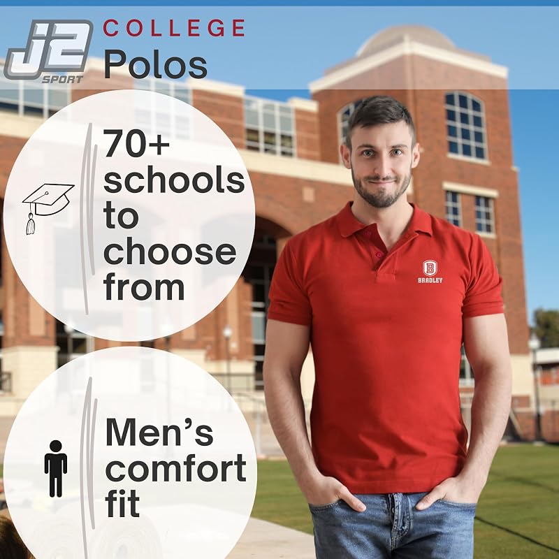NCAA Collegiate Polo Shirt for Men – Large SMU – 100% Polyester Interlock