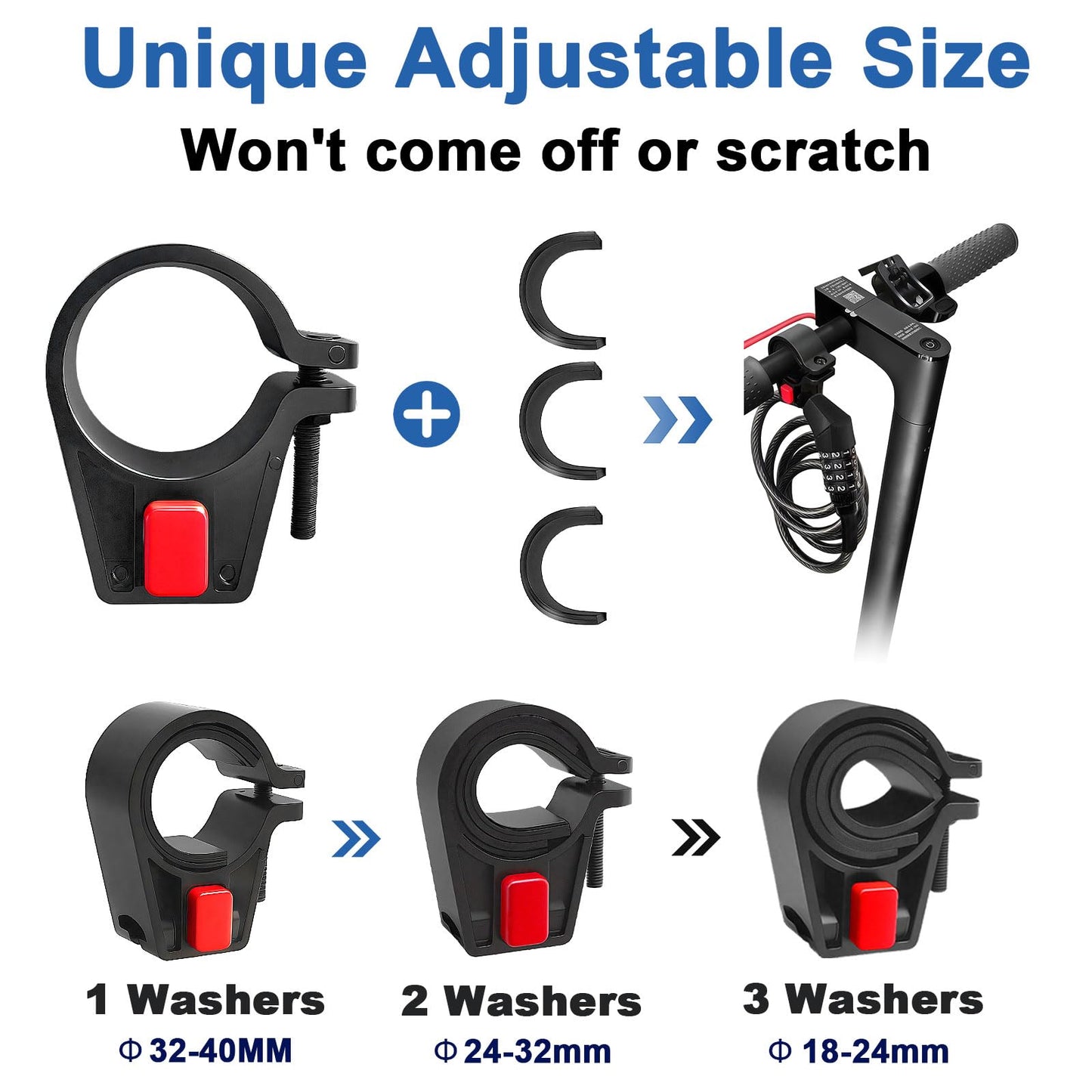 NDakter Bike Lock, 4FT Electric Scooter Combination Cable Lock with Unique Narrow Male and Mounting Bracket,Ideal Anti Theft Bicycle Locks for Mountain Bike, Road Bike, Electric Bicycle (8mm)