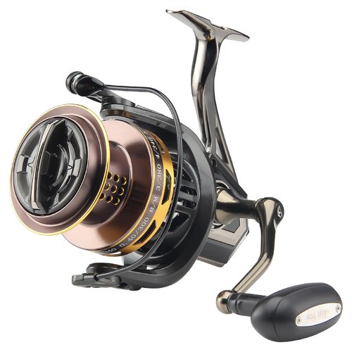 Big Game Surf Spinning Fishing Reel 8000/12000,20KG Drag Power Backlash-Free Bearings,Metal Reel Seat,Zinc Alloy Gear for Saltwater Inshore and Offshore Fishing (HT-surfBG-12000)