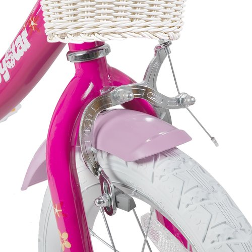 JOYSTAR Unicorn 18 Inch Kids Bike for 5-8 Years Girls with Doll Bike Seat 18" Children Bicycle with Training Wheels Basket Streamer Princess Kids' Bikes Purple