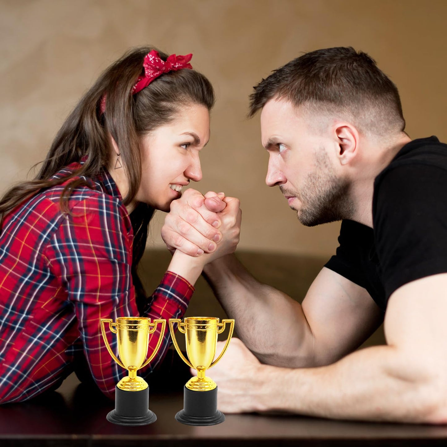 Jizvxe 8 Pack Mini Gold Trophies Award Cups,Gold Participation Trophy Cups,Plastic Gold Trophy for Props,Party Favors,Rewards,Sports,Competitions,Winning Prizes (4 in)