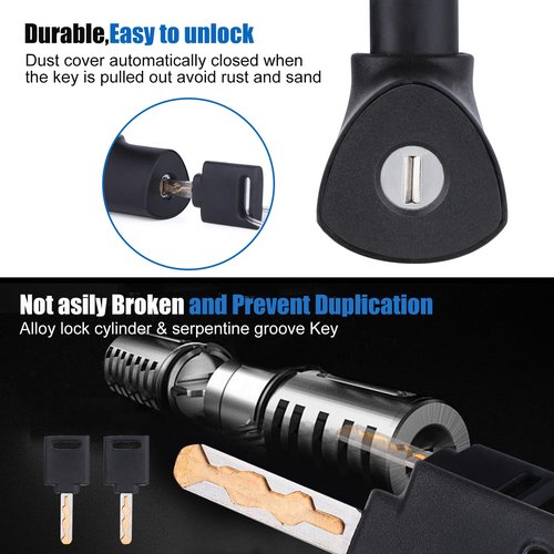 Bike U-Lock,14mm Mini Lightweight Bicycle U-Shaped Lock with 2 Keys,Portable Heavy-Duty and Solid Bicycle Lock for Mountain Bikes, Road Bikes, Shop Doors, with Sturdy Mounting Bracket