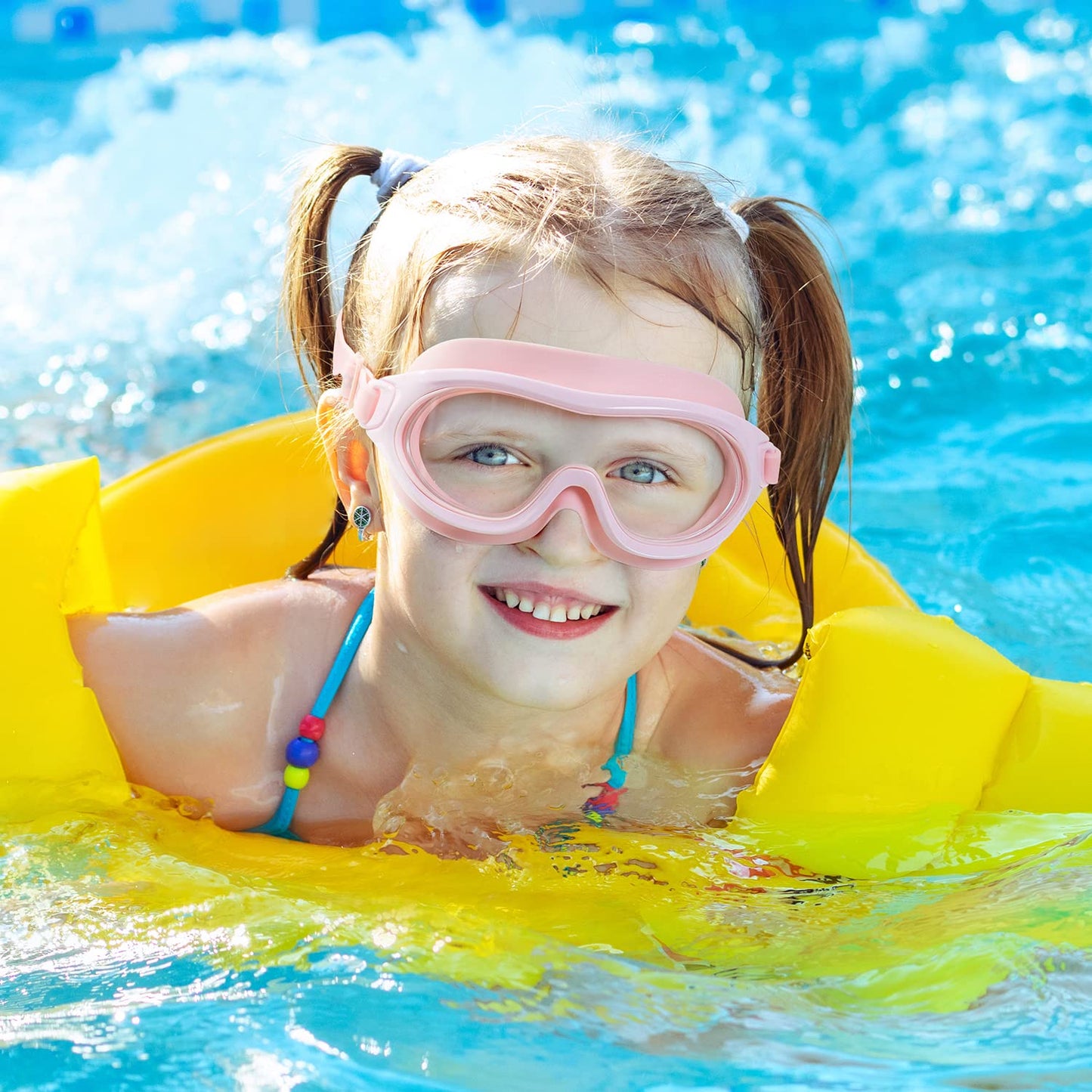 COPOZZ Kids Swim Goggles for 6-14, Wide View Swimming Goggles No Leak Anti Fog UV Protection Youth Swim Goggles