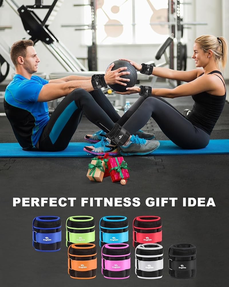 Adjustable Ankle Weights 1-6 lbs Pair with Removable Weights - Black (3 lb per side)